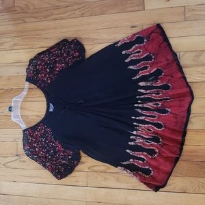 Advance Apparel Boho Top Rare Flame Design